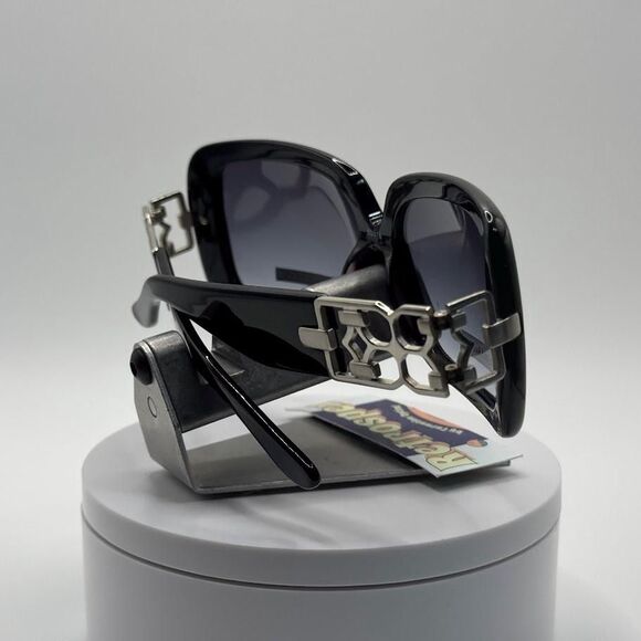 NOS Vintage Y2K Designer Sunglasses BCBG Max Azria | Chic | Thick Black Plastic main image 10